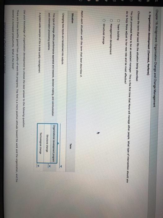 Chapter 16: Assignment: Organization Change and