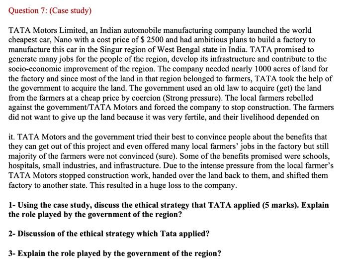 please read a case study abd answer the questions