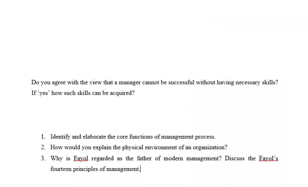 Do you agree with the view that a manager cannot