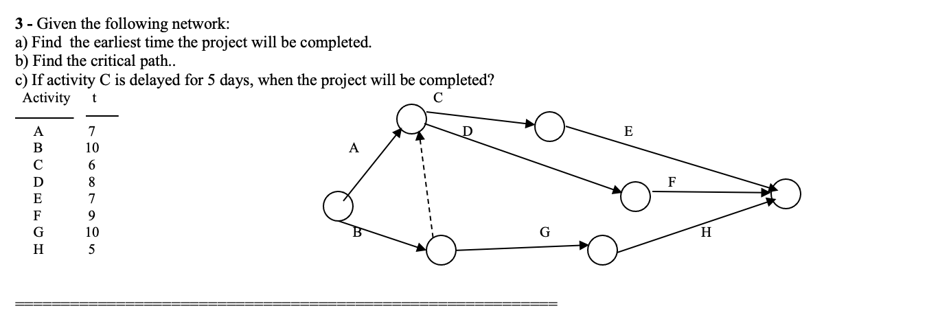 SHOW ALL WORK PLEASE 3 - Given the following