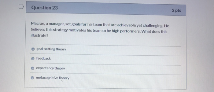 Question 20 2 pts Timely feedback between