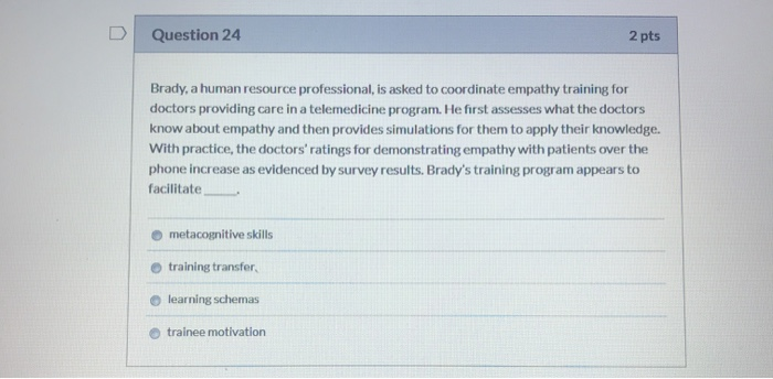 Question 20 2 pts Timely feedback between