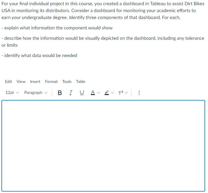 For your final individual project in this course,