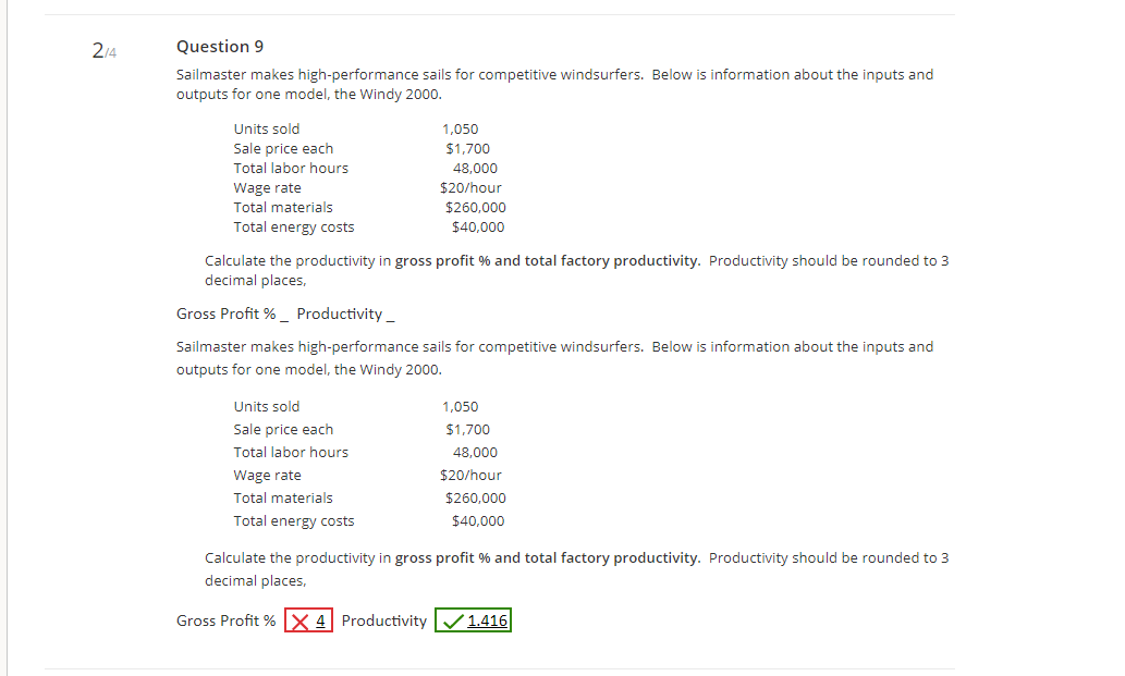 24 Question 9 Sailmaster makes high-performance