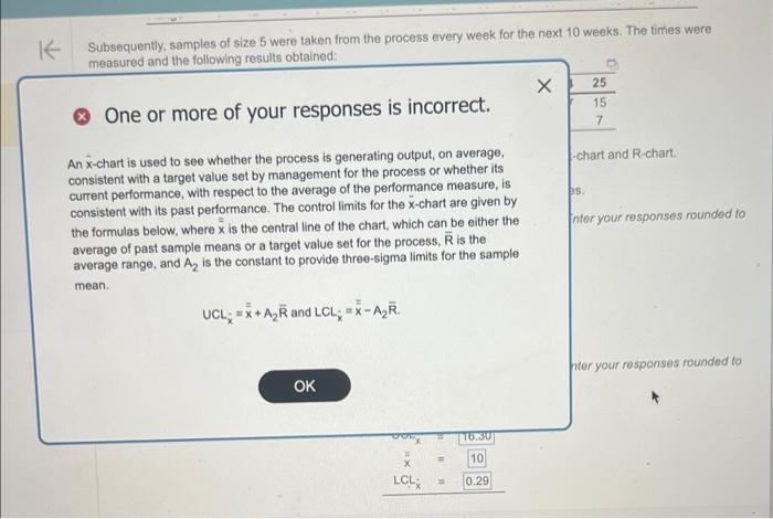 the x chart is wrong. please help, thank you!