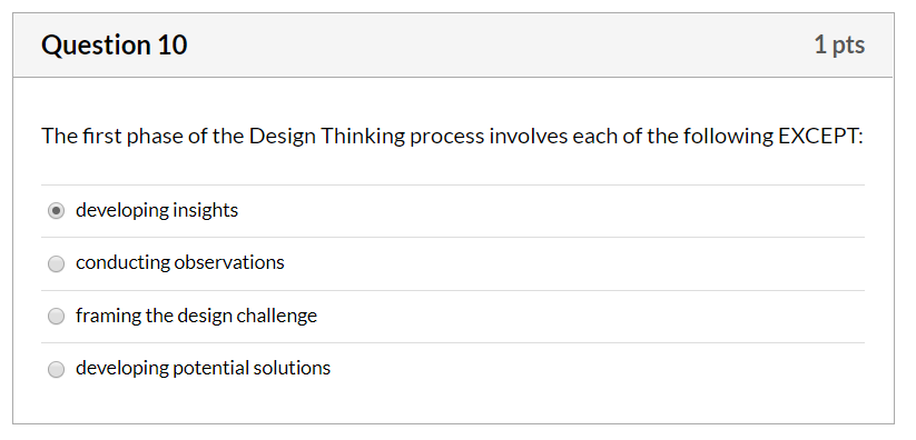 The third phase of the Design Thinking process