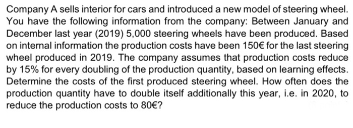 Company A sells interior for cars and introduced
