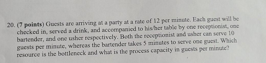 Guests are arriving at a party at a rate of 12