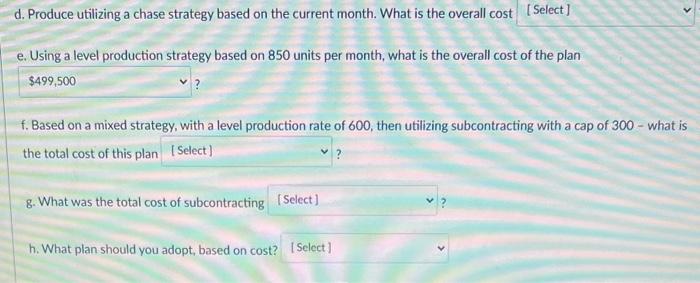 aggregate planning 3. Produce utilizing a chase