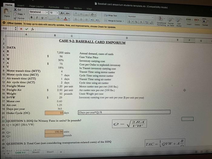 please if you can do it thru excel and show the