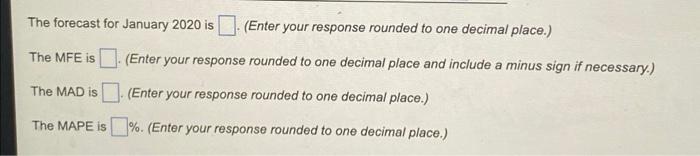 Develop an exponential smoothing forecast (a=0.5)