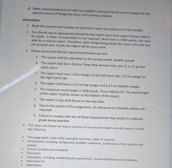 1. The aim of this assessment is to work