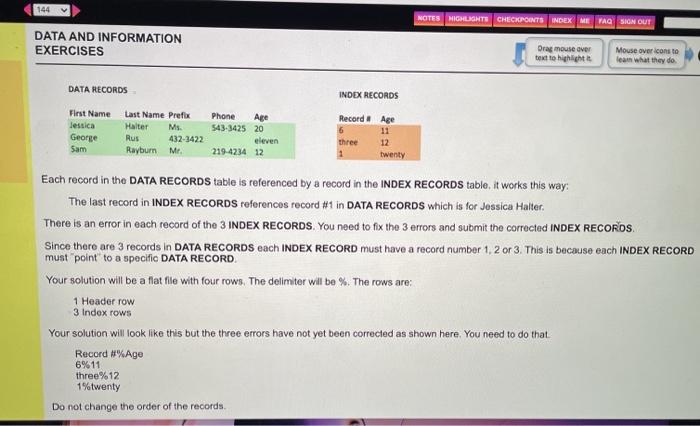 144 NOITES HIGHLIGHTS CHECKPOINTS INDEX ME FAQ