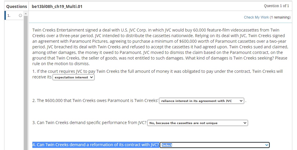 Questions be13bl08h_ch19_Multi.01 Question 1 of 1