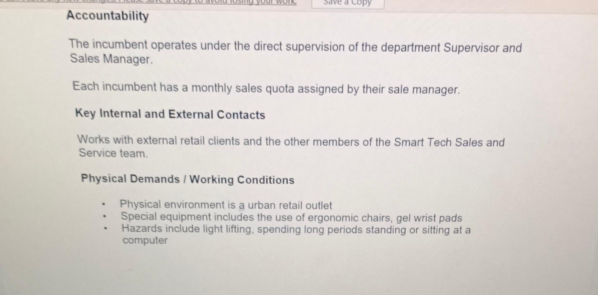 I need job description for shoppers pharmacy