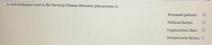 A tool/technique used in the Develop Human