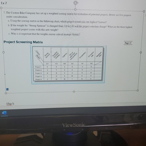 SOS we Ex 7 7. The Custom Bike Company has set up