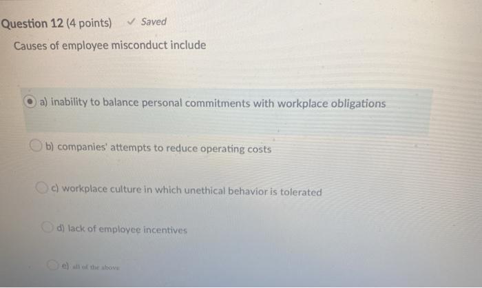 Page 1 1 Question 11 (4 points) Saved Affirmative