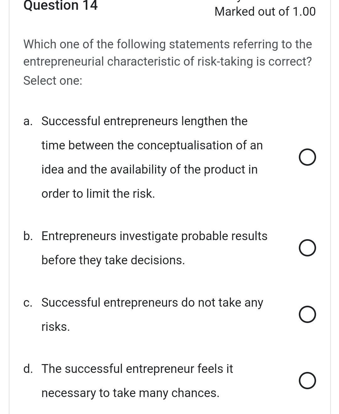 Question 13 Marked out of 1.00 Kohler has adopted