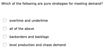 Which of the following are pure strategies for