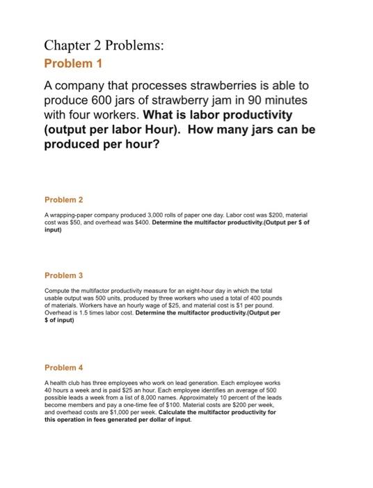 please solve all problems and show work. Chapter