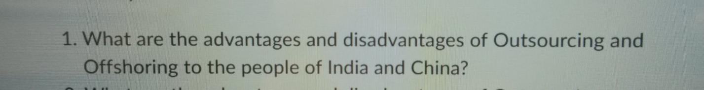 1. What are the advantages and disadvantages of