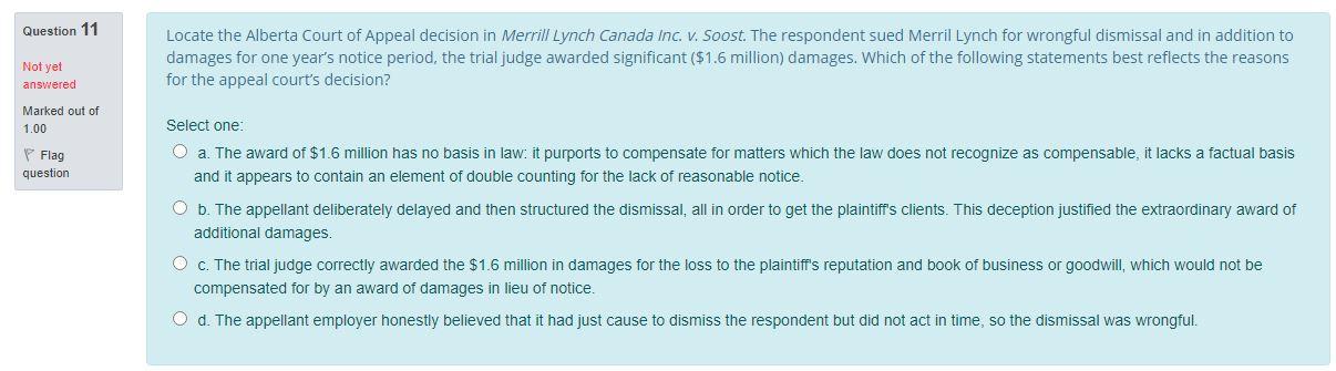 Question 11 Locate the Alberta Court of Appeal