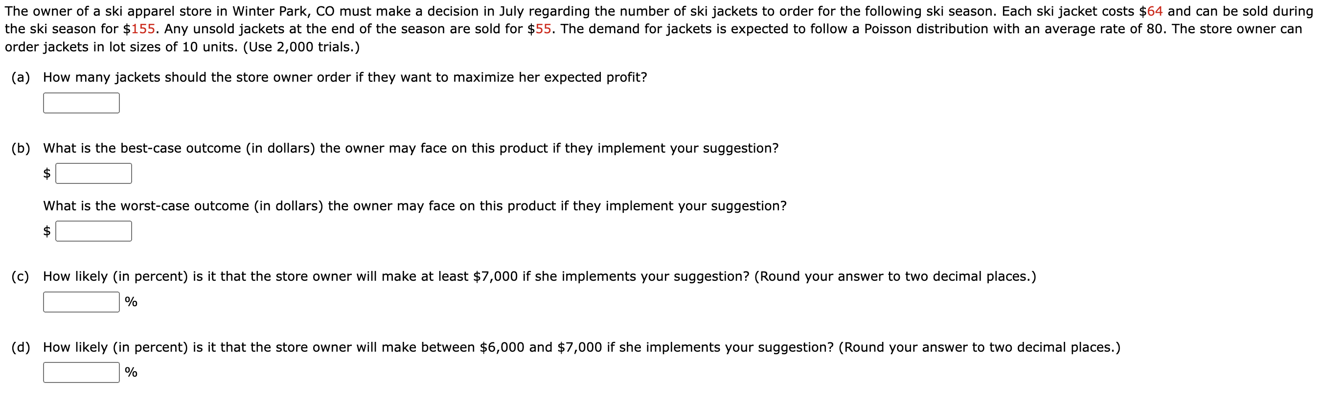 Please use Excel (analytic solver) to show the