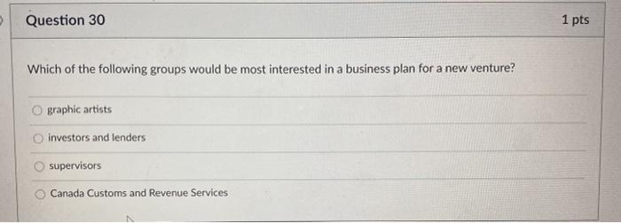 1 pts Question 25 Plan features that appeal