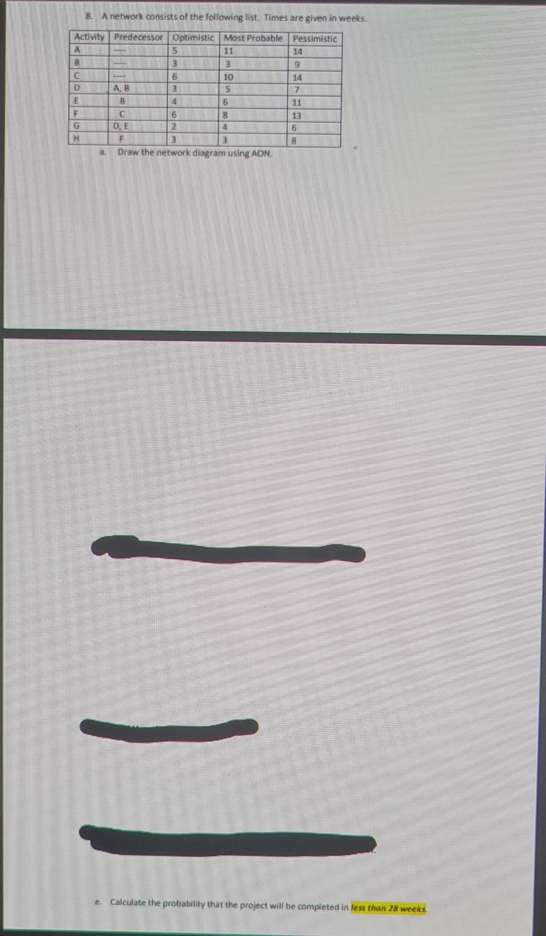 Answer only A and E B. A network consists of the