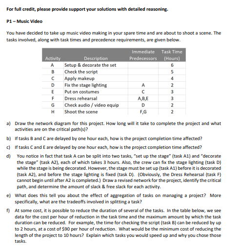 6 5 4 2 A mm 3 D 2 For full credit, please