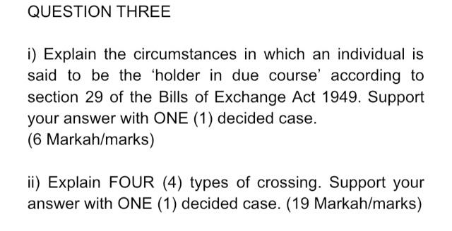 Business Law i) Explain the circumstances in