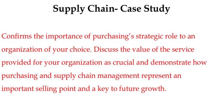 Supply Chain- Case Study Confirms the importance