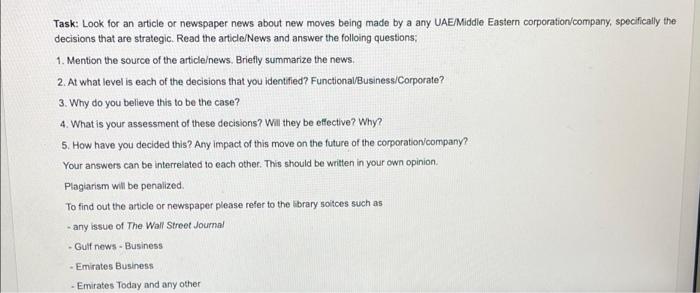 Task: Look for an article or newspaper news about