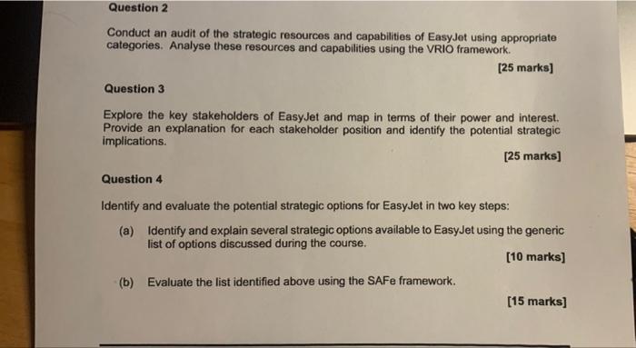 Question 2 Conduct an audit of the strategic