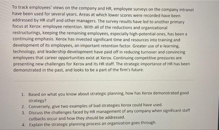 i need help answering the 4 questions Case: Xerox