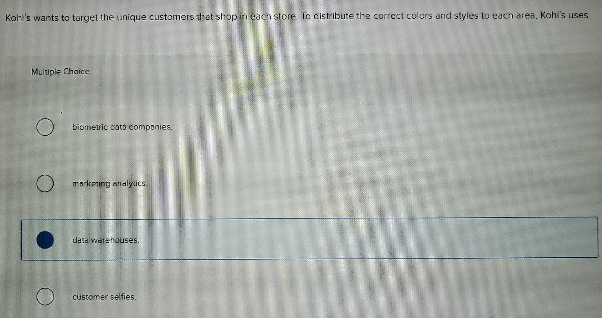 help please. Kohl's wants to target the unique