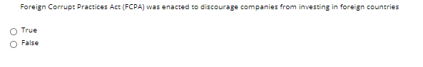 Foreign Corrupt Practices Act (FCPA) was enacted