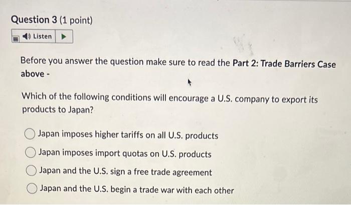 art 2: Trade Barriers - Charles next asked