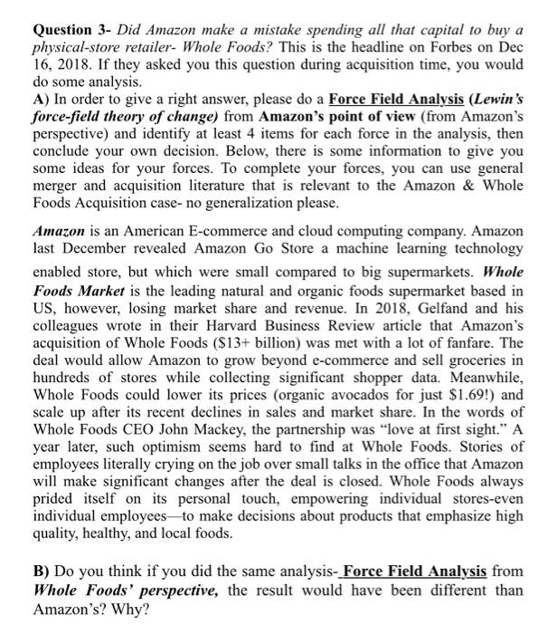 Question 3- Did Amazon make a mistake spending