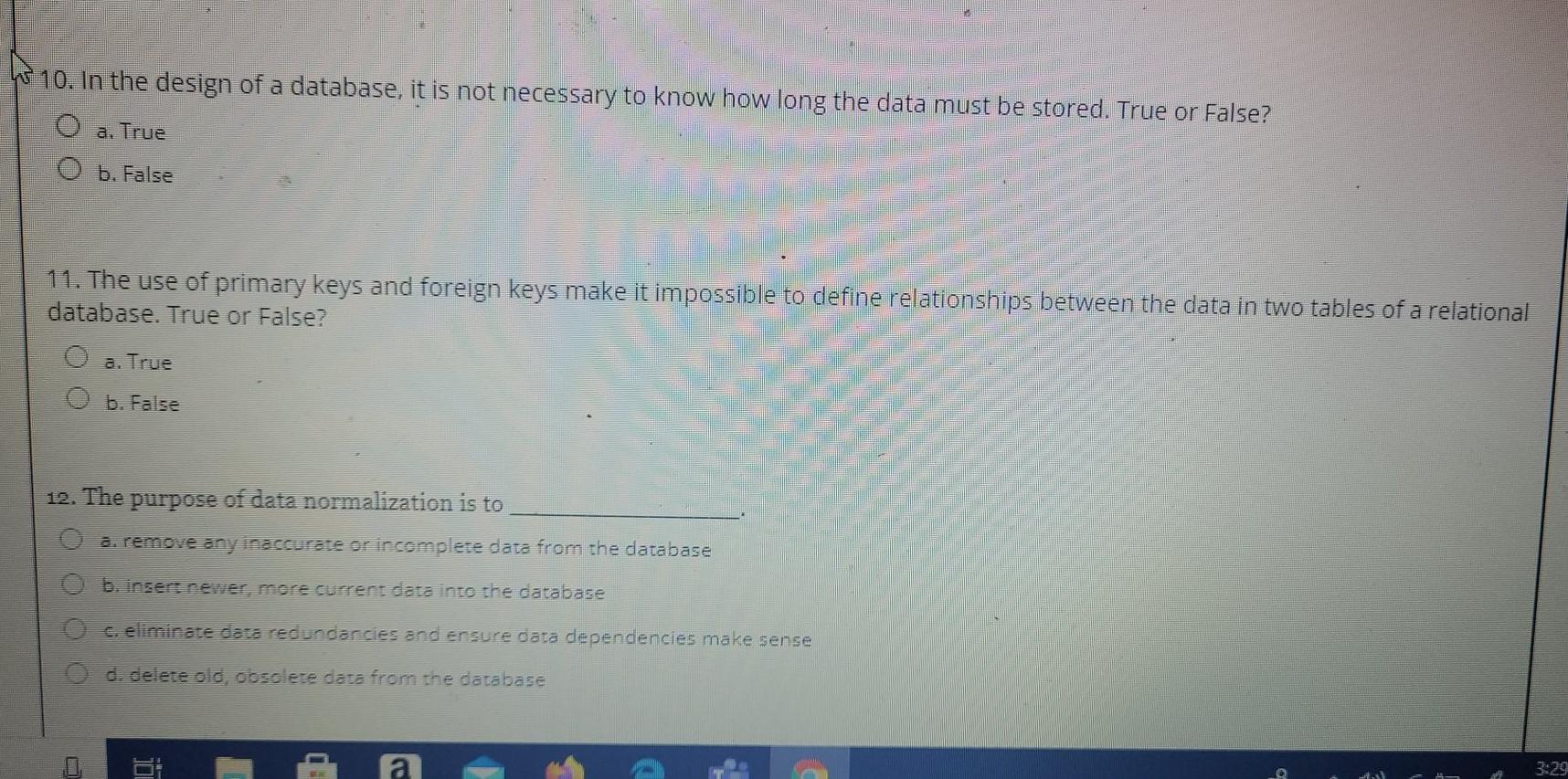7. A database and a database management system