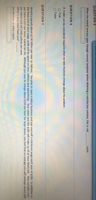 QUESTION 5 When the overall process goes through