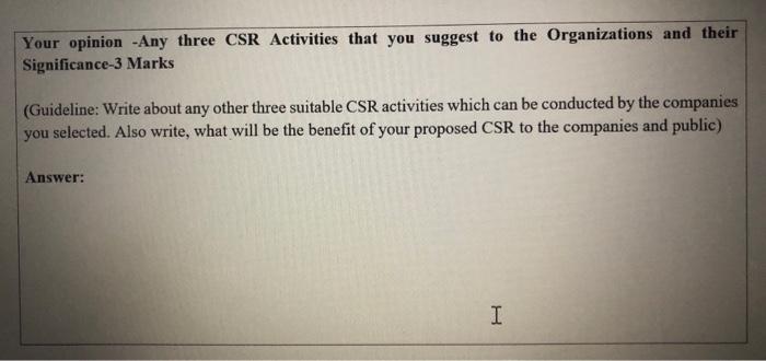 Assignment Choose two organizations operating in