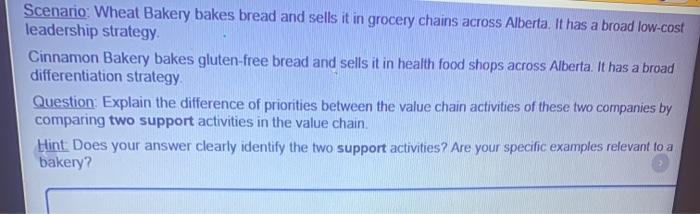Scenario: Wheat Bakery bakes bread and sells it