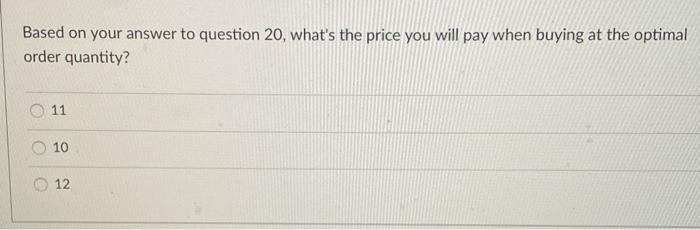 Determine the optimal order quantity using the
