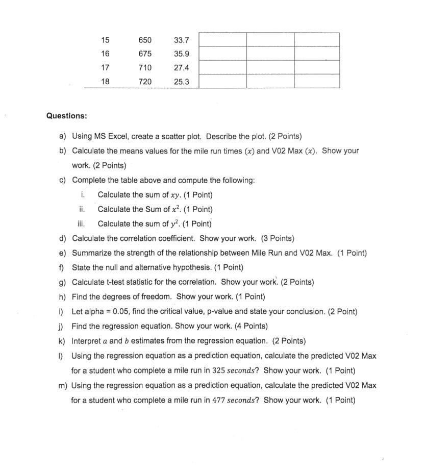 SECTION 1: RELATIONSHIP BETWEEN MILE RUN AND VO2