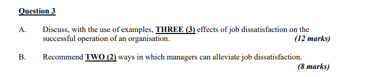 Question 3 A. Discuss, with the use of examples,
