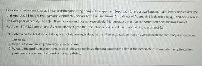 some transport problem Consider a two-way
