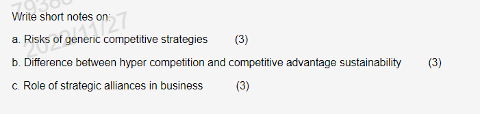 Write short notes on: a. Risks of generic