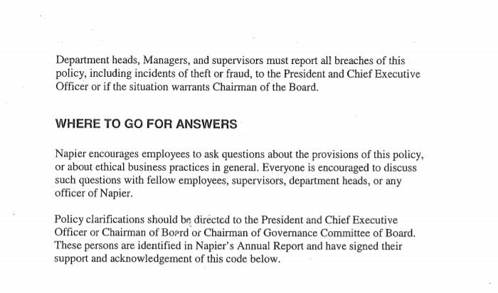 1. Carefully read the sample "Code of Ethics" for